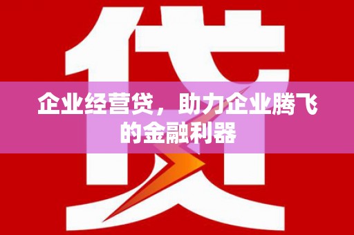 伽师企业经营贷，助力企业腾飞的金融利器