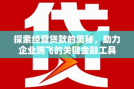 伽师探索经营贷款的奥秘，助力企业腾飞的关键金融工具