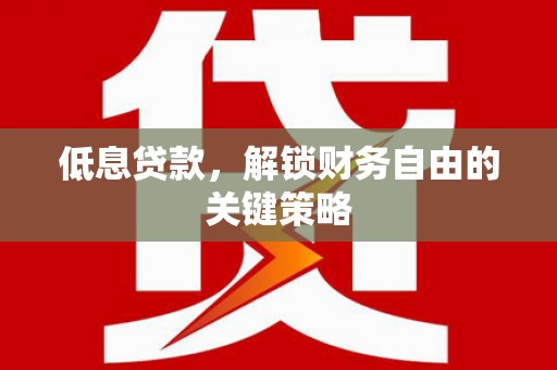 伽师低息贷款，解锁财务自由的关键策略