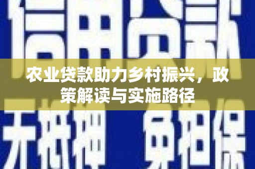 伽师农业贷款助力乡村振兴，政策解读与实施路径