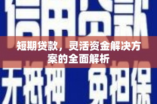 伽师短期贷款，灵活资金解决方案的全面解析