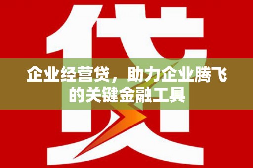 伽师企业经营贷，助力企业腾飞的关键金融工具