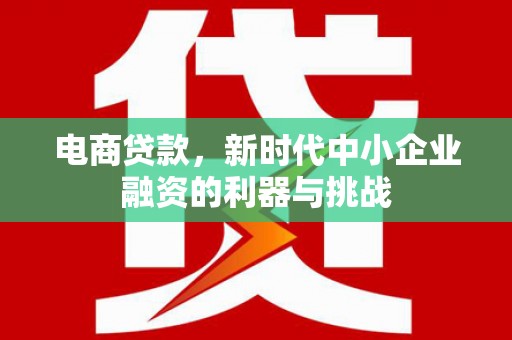 伽师电商贷款，新时代中小企业融资的利器与挑战