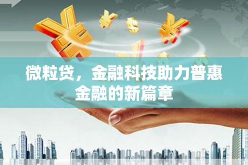 伽师微粒贷，金融科技助力普惠金融的新篇章