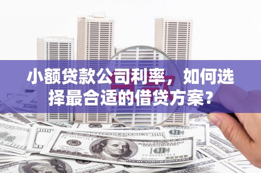 伽师小额贷款公司利率，如何选择最合适的借贷方案？