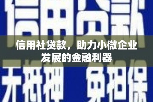 伽师信用社贷款，助力小微企业发展的金融利器