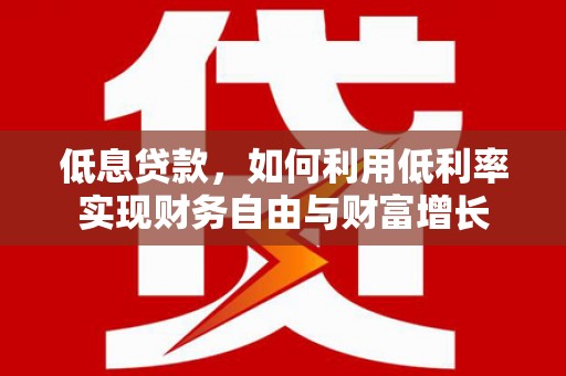 伽师低息贷款，如何利用低利率实现财务自由与财富增长