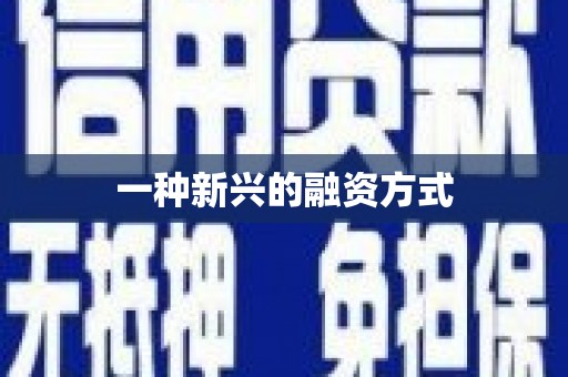 伽师一种新兴的融资方式